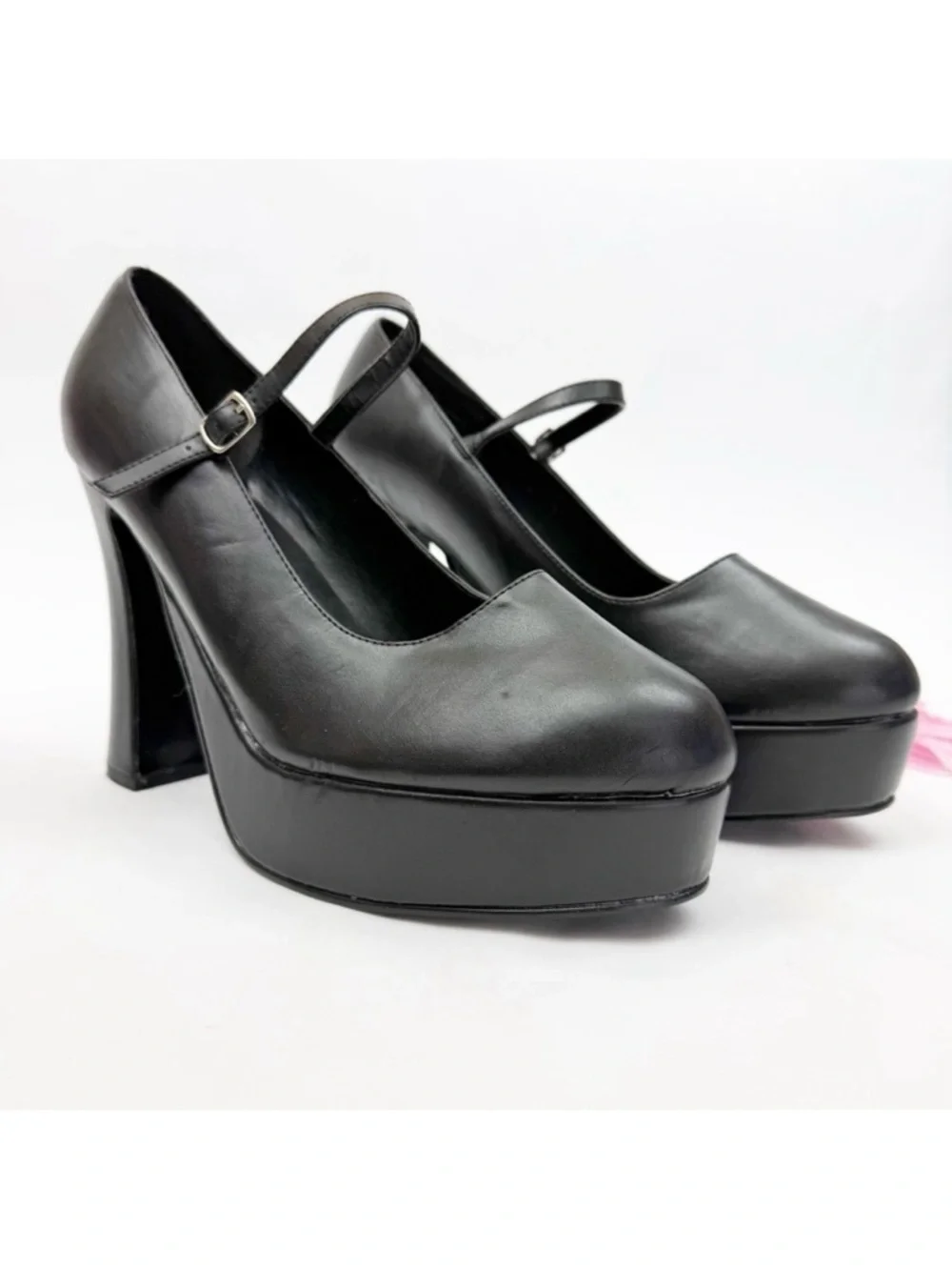 Demonia Dolly-50 Mary Jane Platform Heels Black Vegan Leather Goth Grunge Punk